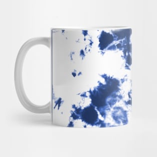 Blue indigo and white waves - Tie-Dye Shibori Texture Mug